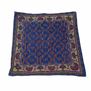Vintage Patterned Head Scarf Blue